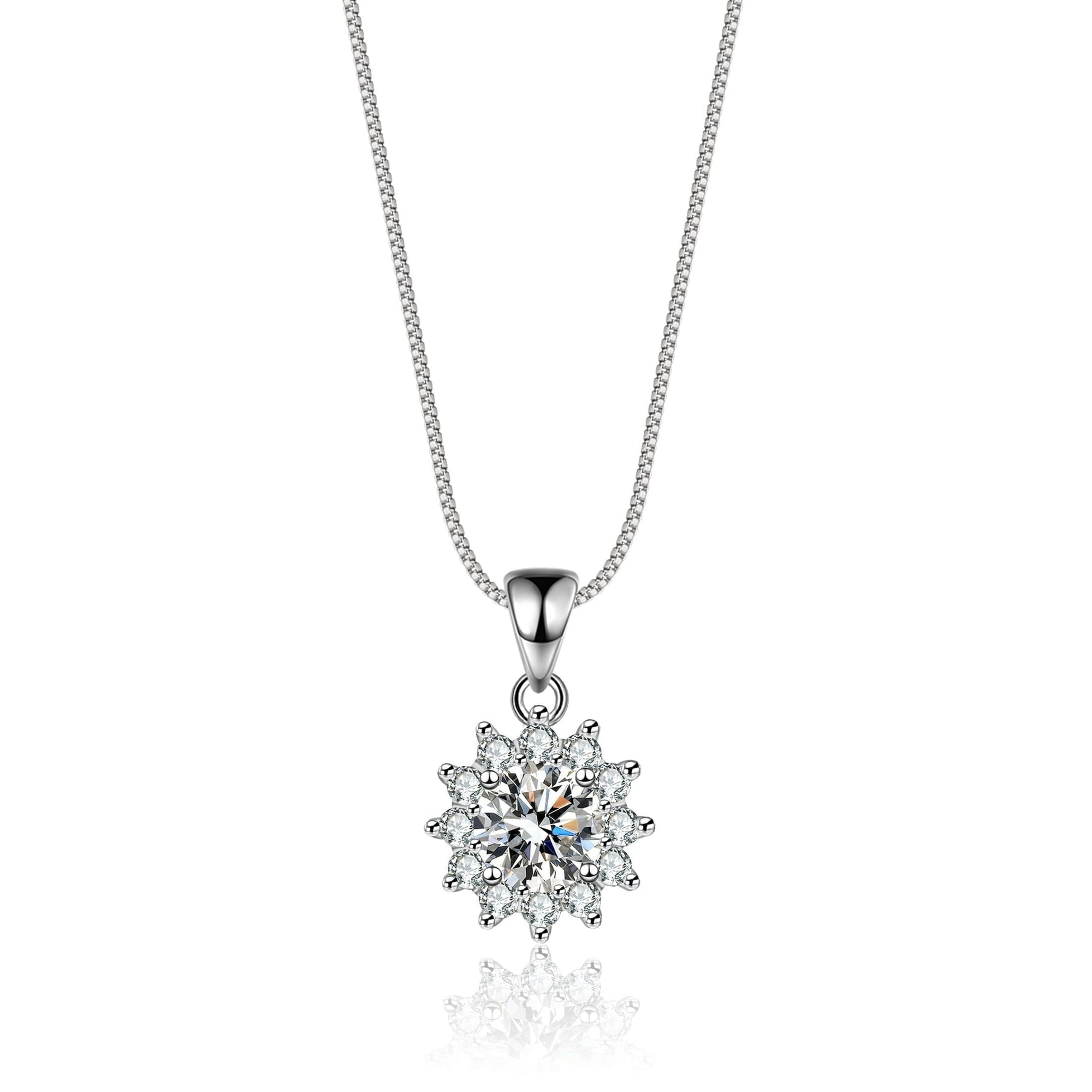 1 Carat Gorgeous Moissanite Pendant Necklaces for Women 925 Sterling Silver Necklace with Diamond 18K Plated Dainty Jewelry