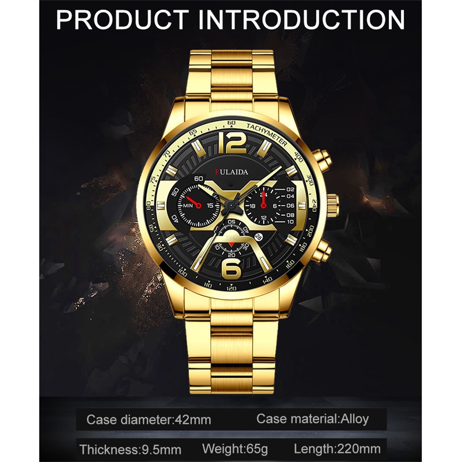 JIaleilei Fashion Sport Men's Stainless Steel Case Steel Band Quartz Analog Wrist Watch A1000m-1bvt