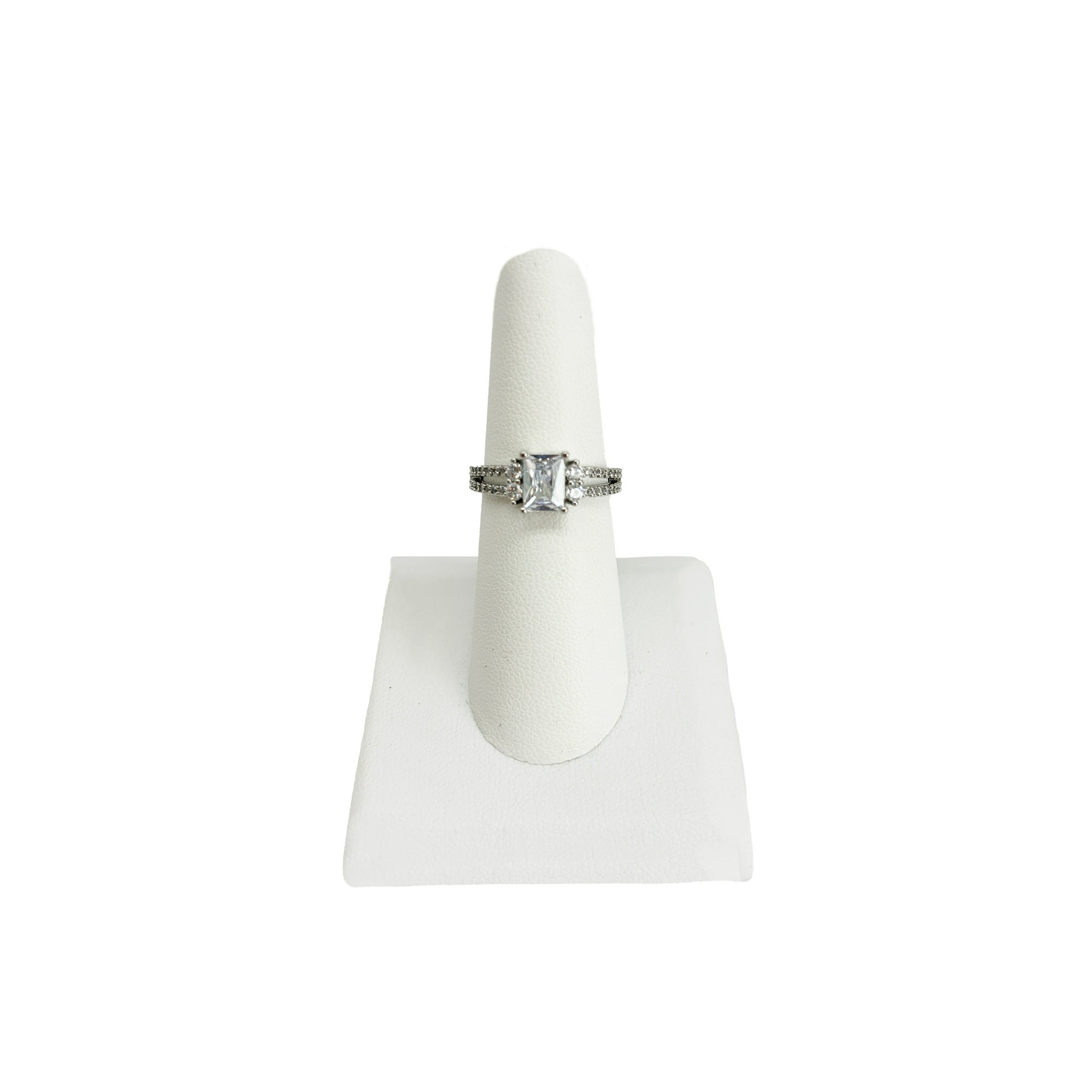 Women's Believe in Brilliance Fine Silver Plate AAA CZ Engagement Ring in Size 7