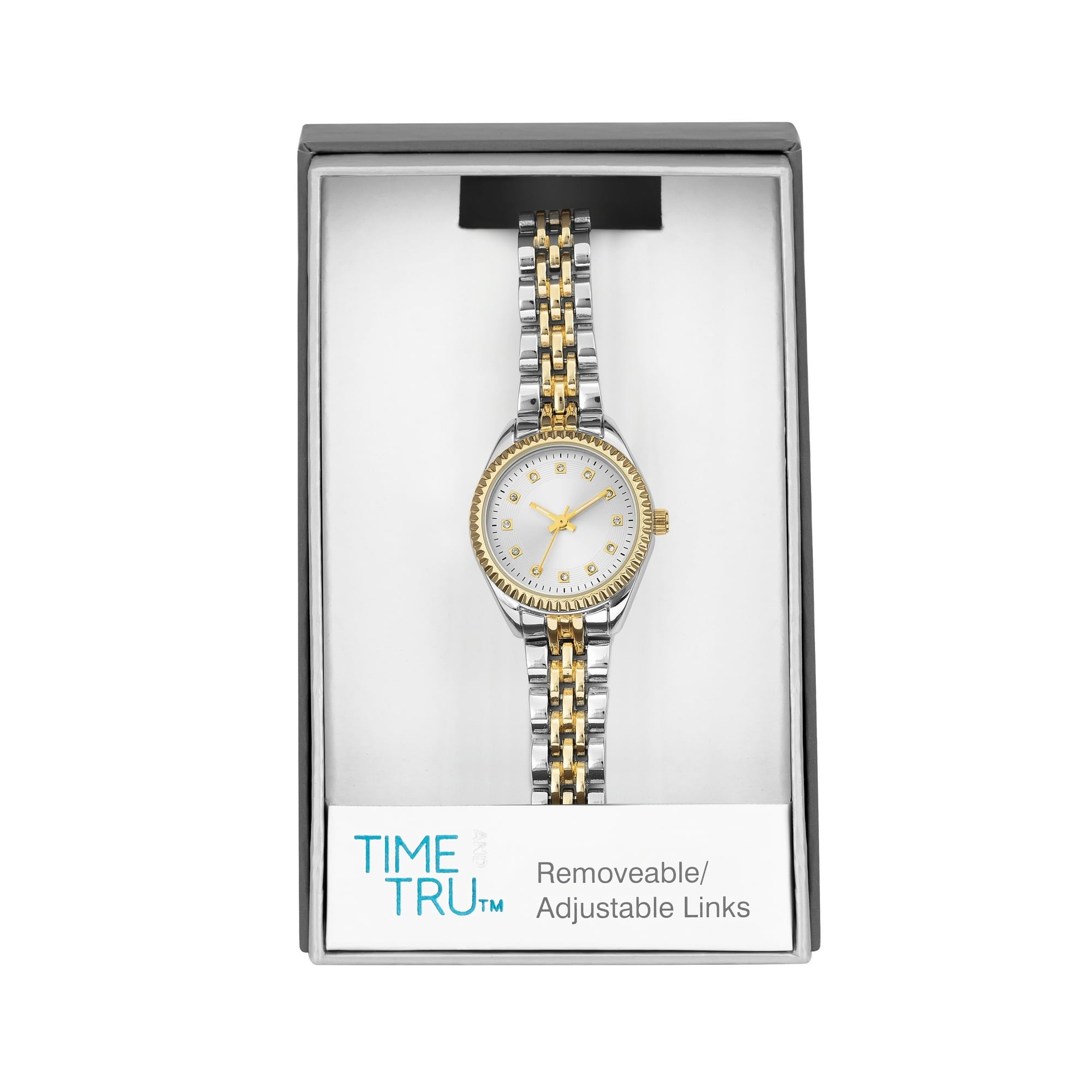 Time and Tru Reloj de Mujer con Pulsera de Metal Bicolor