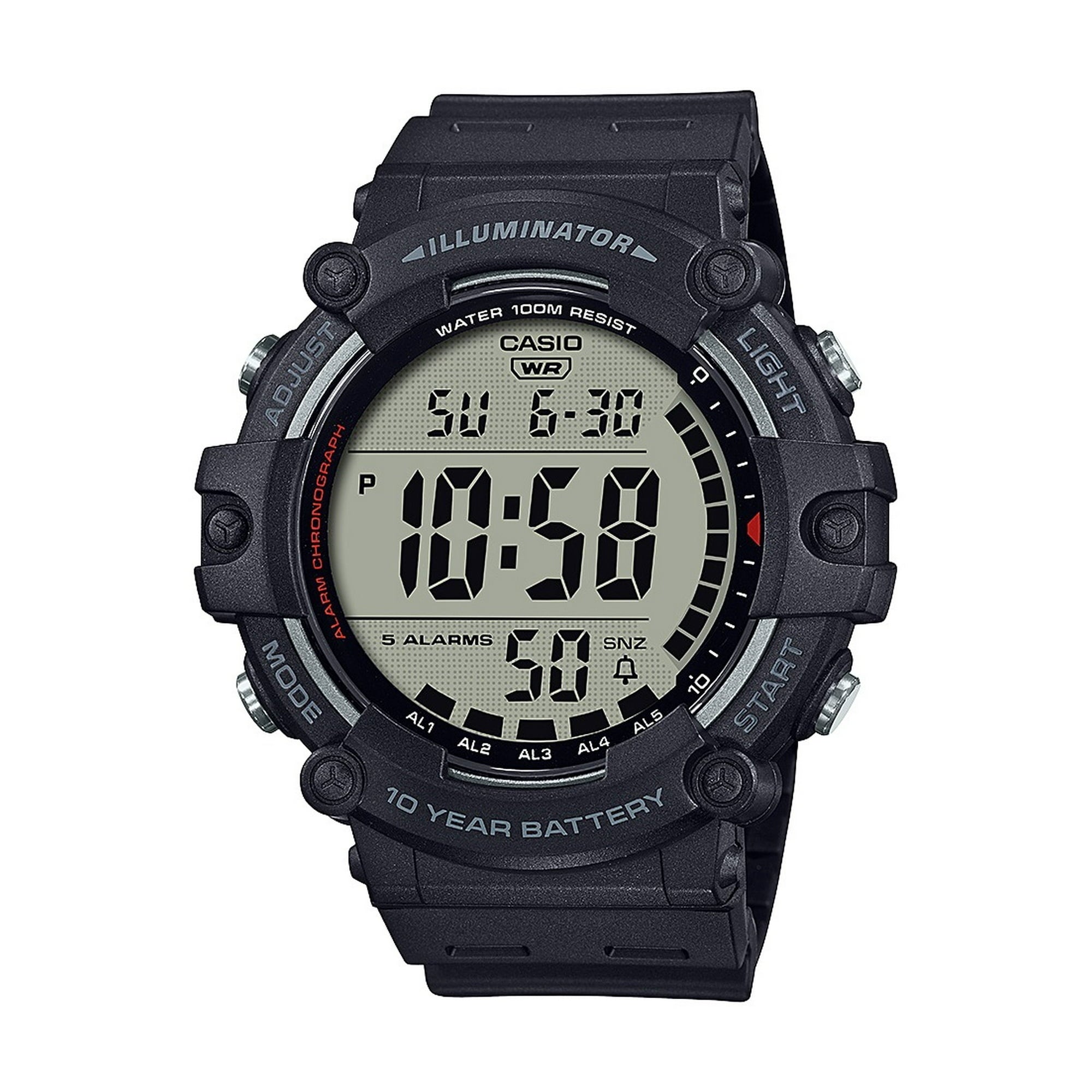 Casio Large LCD Digital Wristwatch Adult Mens Black