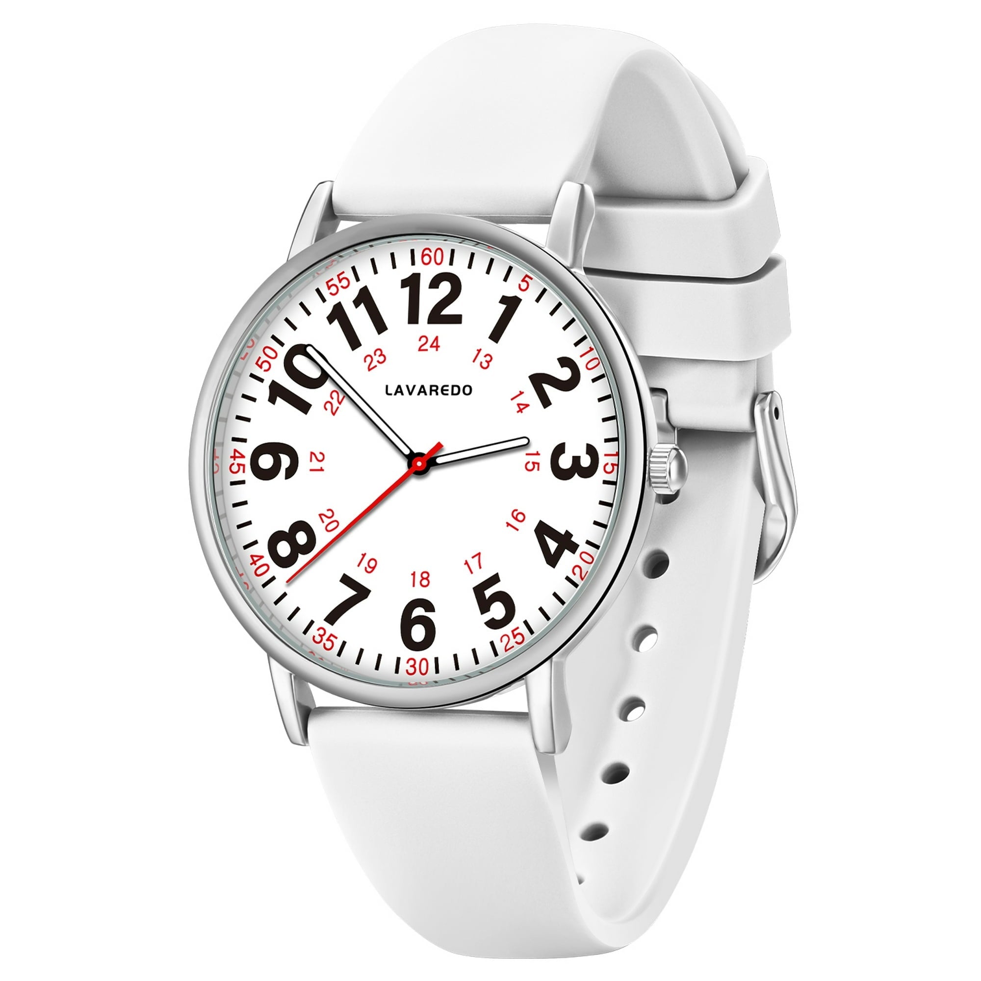 Watches for Women Ultra-Thin Waterproof Nurse Watch with Silicone Band,Military Time Luminous Easy Read Dial Watch Birthday Gift for Women Men