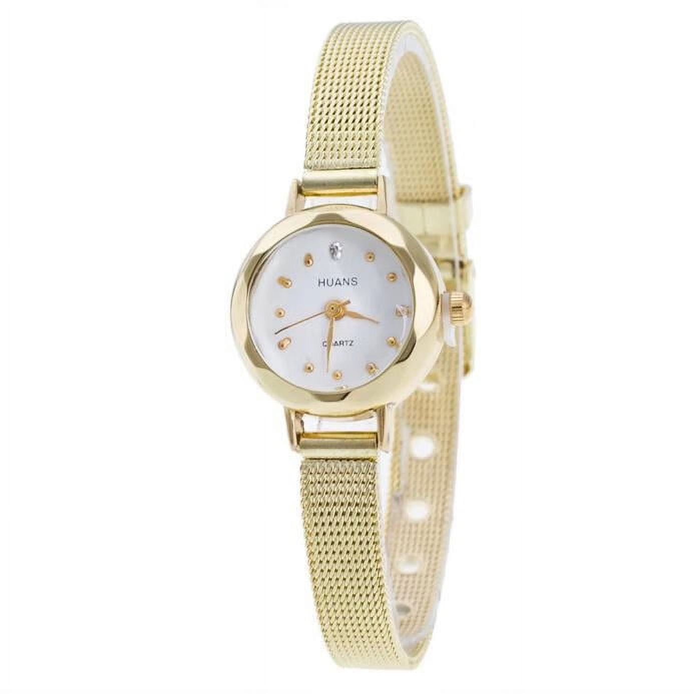 Women's Watch Women Ladies Stainless Steel Mesh Band Wrist Watch Gold