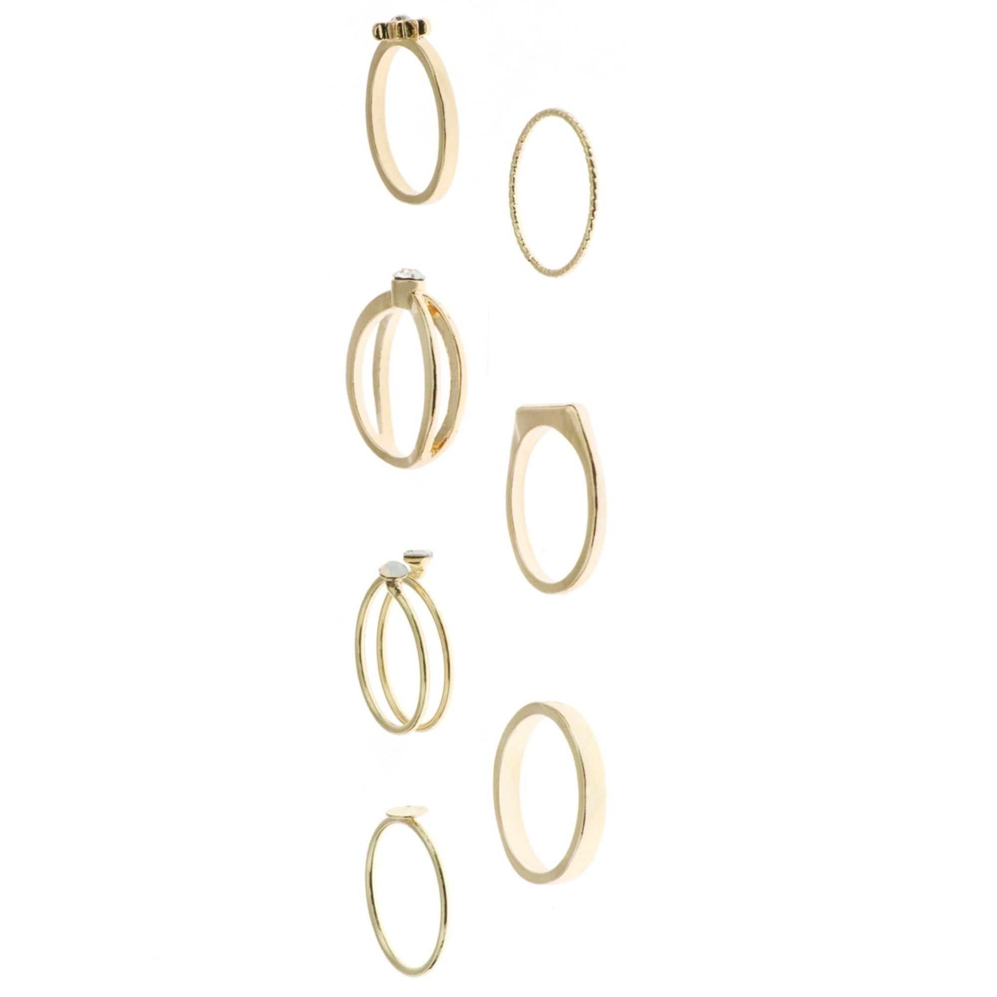 Time and Tru Delicate Gold-Tone Stacking Rings Set, 7-Pack