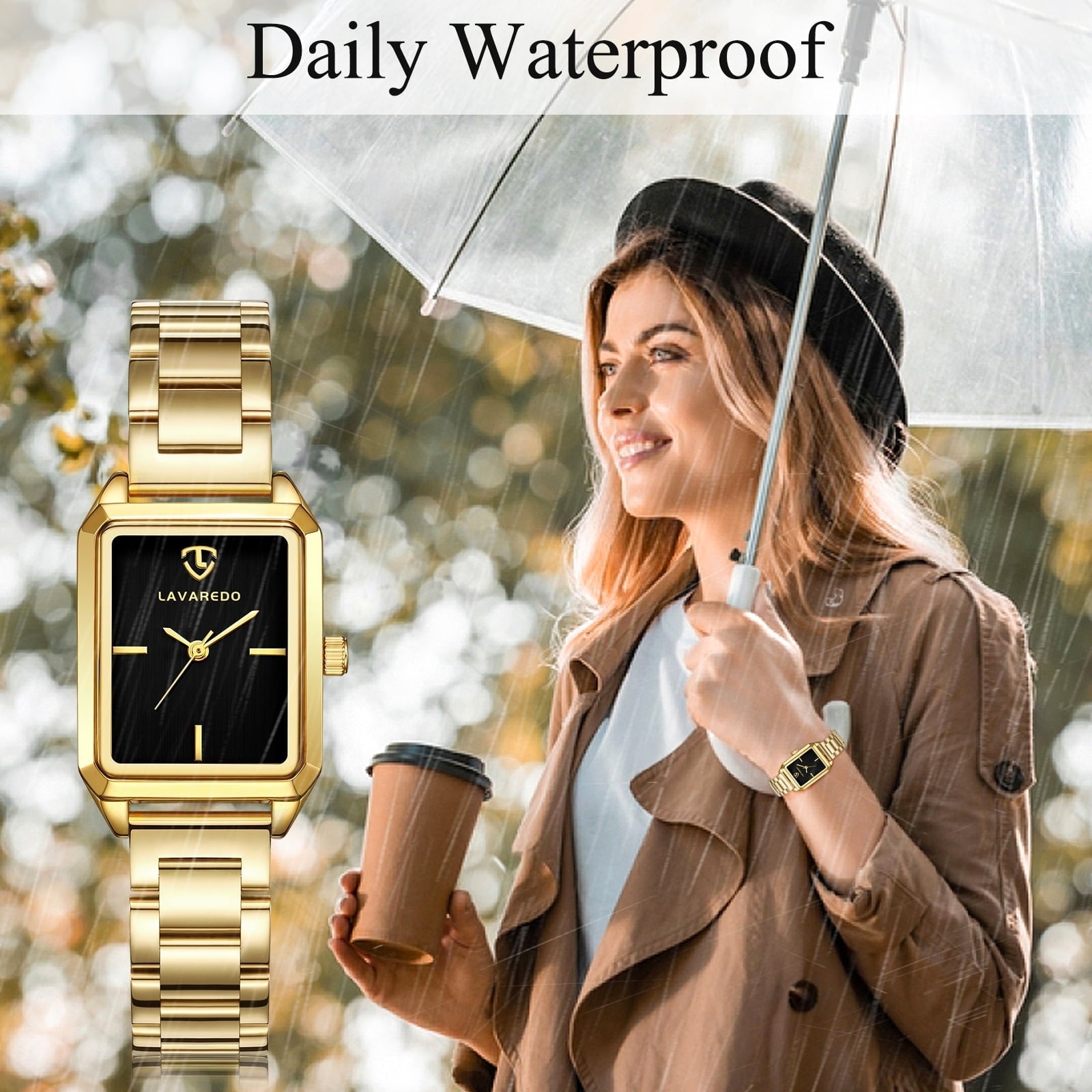 Watches for Women Luxury Ladies Quartz Wrist Watches Stainless Steel Bracelet,Waterproof Square Ladies Watches Mother's Day Gifts for Women